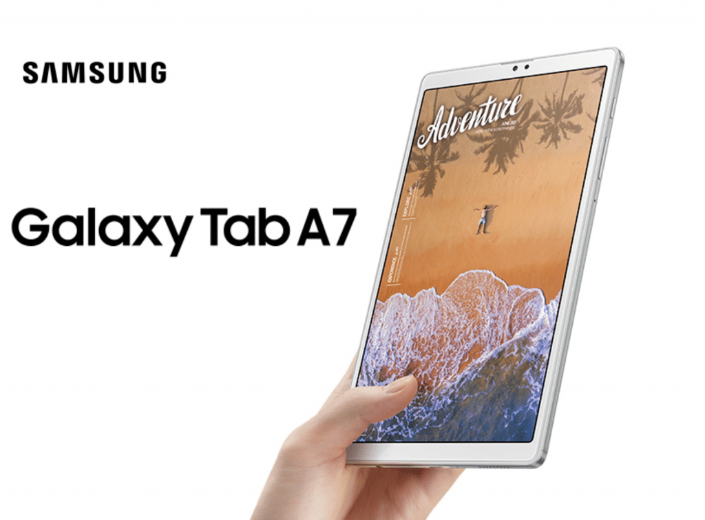 Tablet samsun galaxy tab A7 con sistemas operativos android y windows