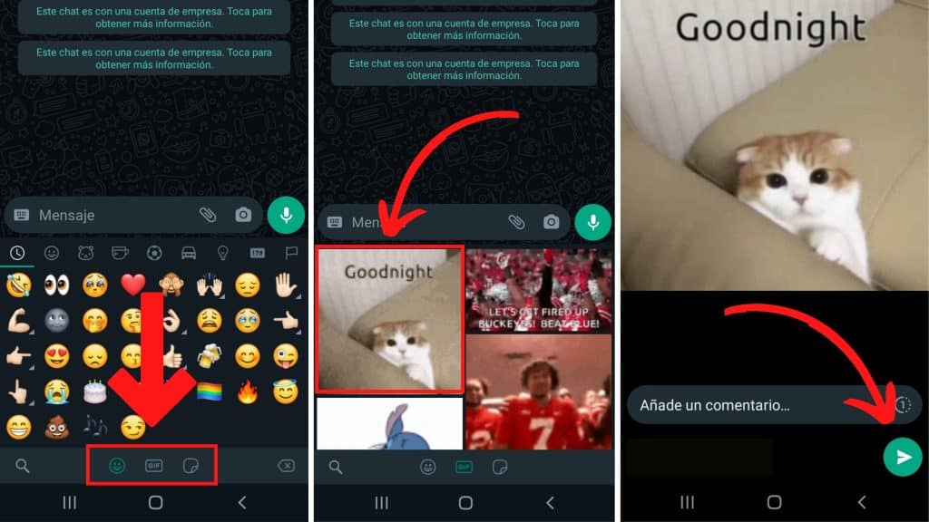 Enviar GIF WhatsApp Android