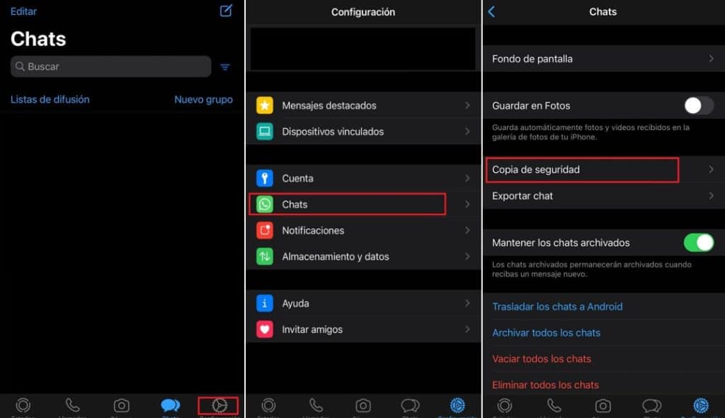 historial iphone copia de seguridad whatsapp